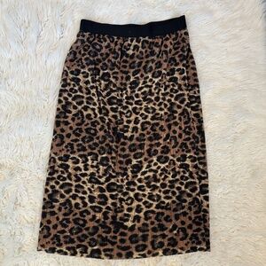 Buckle RD & Koko pleated Leopard Print pleated midi skirt Size Large